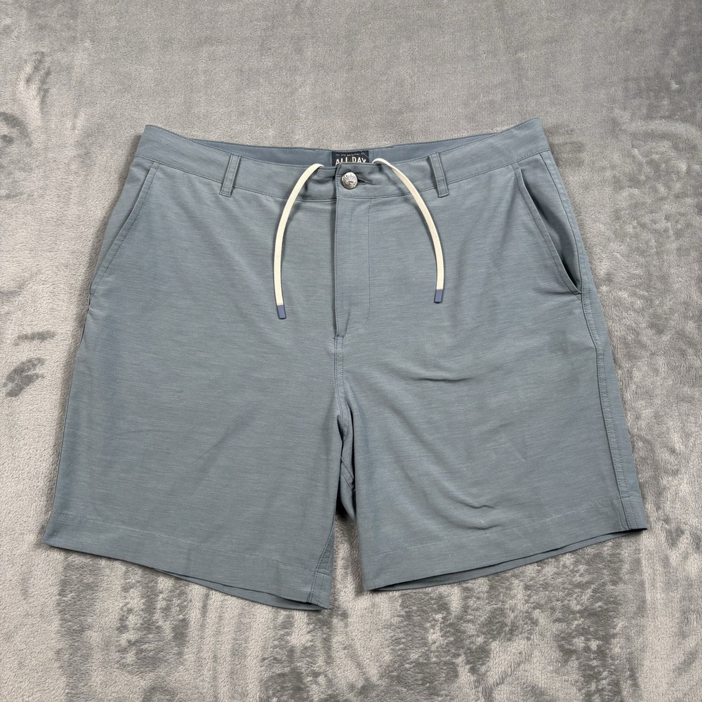 Faherty Men's Blue 4-Way Stretch Flat Front 6" All Day Shorts Size 36